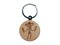 Day of Dead Skeleton with Sombrero and Maracas Engraved Wood Round Keychain Tag Charm